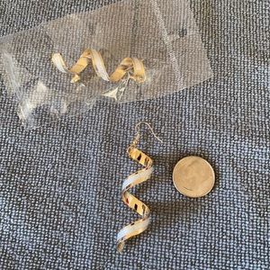 Gold twist with silver sparkle earrings